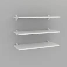 Kit 3 Prateleiras 60X25 + 6 Suportes Em Pp  Branco Linha Studio Brasforma K3Sb60X25X1.5Uv