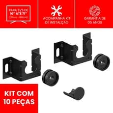Suporte Da Televisão De 10 a 71 Polegadas Preto Fixo Parede Universal Kit 10 Peças CS0060U-KIT10