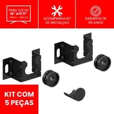 Suporte Da Televisão Parede Preto De 10 a 71 Polegadas Universal  Kit 5 Peças CS0060U-KIT05