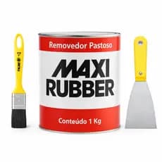 Kit Removedor Pastoso Maxi Rubber 1kg + Pincel e Espátula Profissional