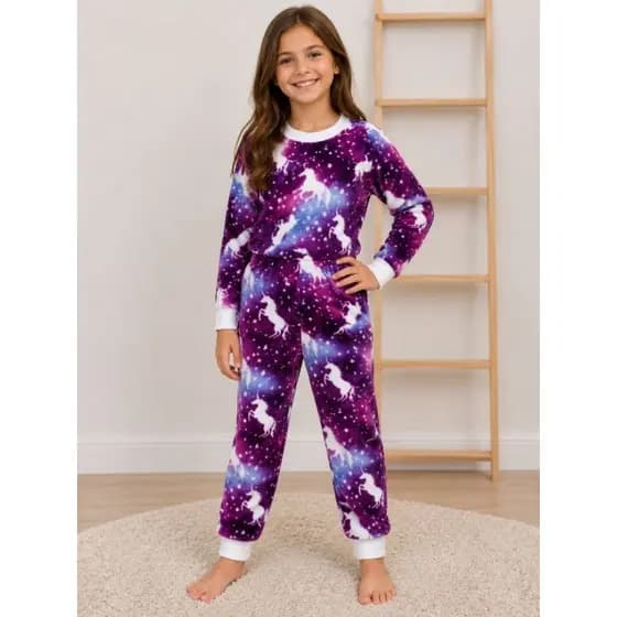 pijama infantil menina,pijama de plush feminina,conjunto infantil premium,roupa infantil menina,pijama de frio