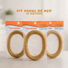 Varal de Aço Roupa Reforçado Revestido Corda 10 Metros Kit 3 | 6 | 10 | 15 unidades