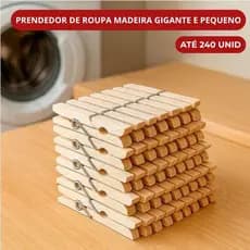 Prendedor de Roupa Madeira Gigante  Pregador Prendedores Pregadores Kit com 60 72 120 240 unidades