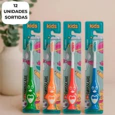 Kit Escova de Dente Macia Infantil Pacote 12 Unidades Sortidas