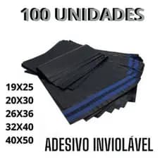 Kit 100 Unidades Saquinhos Embalagem Envelope de Segurança para Ecommerce Correios com Aba Adesiva