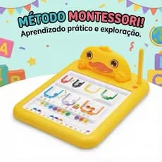 Lousa magnética patinho abc educativa estimula cordenação raciocínio lógico