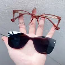 Clipon feminino 2 em 1 lente polarizada armação de grau 6517