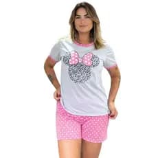 Baby Doll Meia Manga Pijama Feminino em Malha de Qualidade Short doll