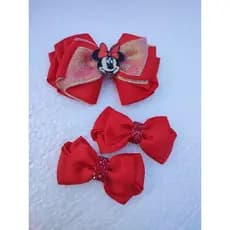 kit com  3  laços da Minie vermelho/ laço para menina/ laço de menina