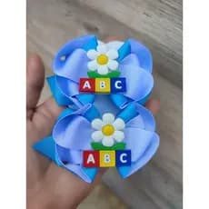 parzinho de laços / laço escolar/ laço azul com branco