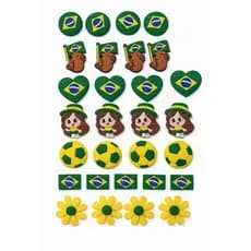 kit com 10 apliques variados/ apliques emborrachado copa/ apliques/ apliques para laços da copa