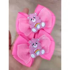 parzinho de laço ursinhos carinhosos/ laco rosa/ laco infantil