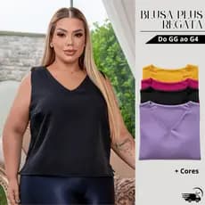 Blusa Plus Size Feminina Regata Soltinha Moda Verão Gg Ao G4 Curve +