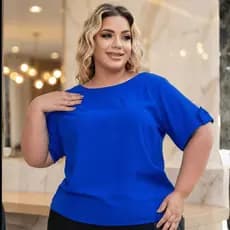 Blusa Feminina Plus Size Moda Social Casual Soltinha Gg A G5