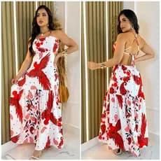 Vestido Longo Feminino Com Forro e Bojo e Regulagem, Versáteis super confortáveis e leves qualidade e durabilidade