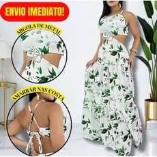 Vestidos Longo Feminino Estampado Com Forro e Bojo e Fivela, Versáteis confortáveis e leves qualidade e durabilidade