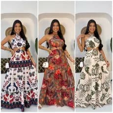 Vestido Longo Bojo Forro com Regulagem Gola Feminina Cores Variadas super confortáveis e leves qualidade e durabilidade