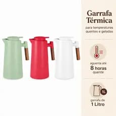 Garrafa Térmica para Café Chá Bebidas Quentes e Geladas 1 Litro Vacuum Flask