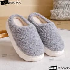 Pantufa Rasteirinha Feminina E Masculina Peluciada Forrada leve e Confortável Antiderrapante