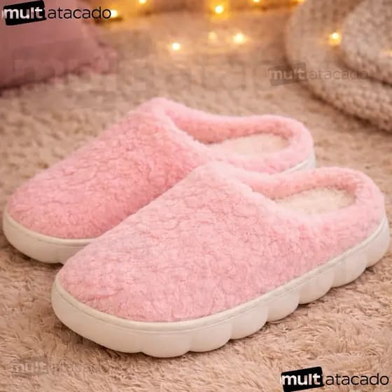 Pantufa Chinelo De Casa Feminina Menina Pelúcia Confortável Inverno pantufa sapato quente