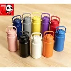 Garrafa Térmica Aço Inox copo duplo para bebe Com Canudo+ Base da Mesma Cor 1000ml/800ml/600ml/350ml