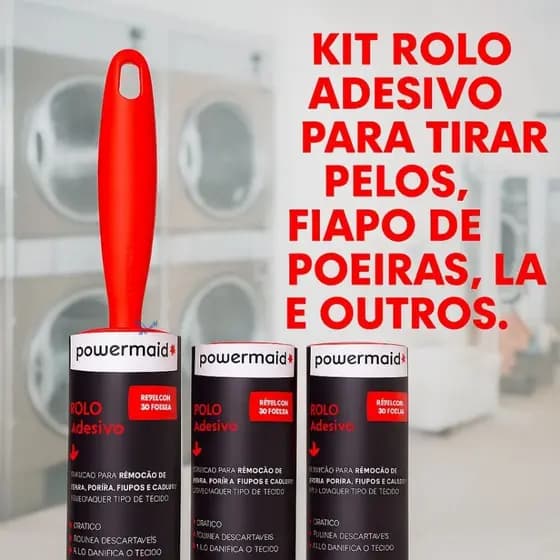 Tira Pelos de Roupa Rolo Adesivo Com Refil - 30 Folhas