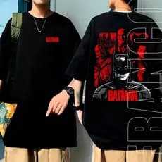 Camiseta Oversized Batman Lançamento Estilo de Rua Estampado 100% Algodão Unissex