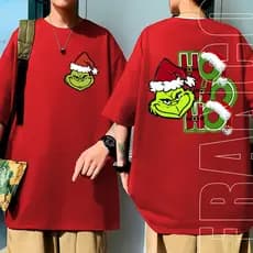 Camiseta Oversized Streetwear Grinch Mode Natal Camisa 100% Algodão Premium Natalina