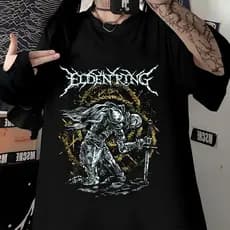 Camiseta Oversized Elden Ring Lançamento Estilo De Rua Estampado 100% Algodão Unissex