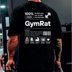 Camisa Camiseta Blusa Oversized Gym Rat Academia Confortavel 100% Algodão Unissex