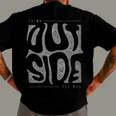 Camisa Camiseta Blusa Oversized Think Outside The Box Streetwear 100% Algodão