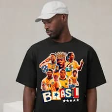 Camisa Camiseta Blusa Oversized Brasil Copa Do Mundo Hexa 100% Algodão Confortavel