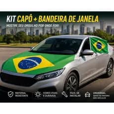 BANDEIRA PARA CARRO + CAPA DE CAPÔ DE CARRO / CAMIONETE ESTILO BRASIL