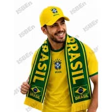 KIT TROCEDOR RAIZ Bonés e cachecóis estilo esportivo nas cores do Brasil