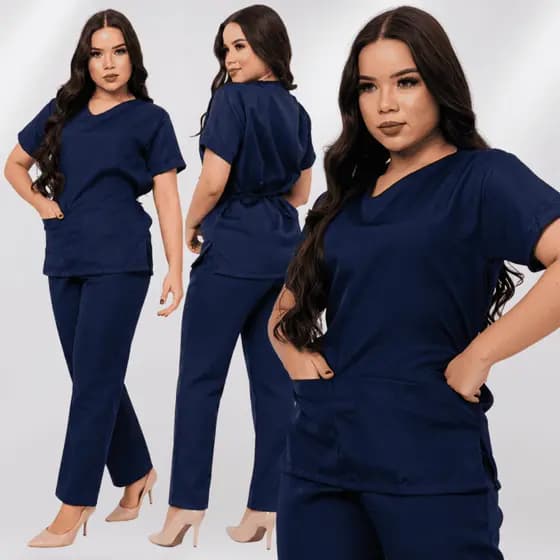 Pijama Cirurgico Unissex Scrub Hospitalar Farda Uniforme Liso Oxford Clinica E Estetica Premium