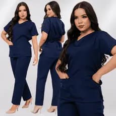 Pijama Cirurgico Unissex Scrub Hospitalar Farda Uniforme Liso Oxford Clinica E Estetica Premium