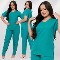 Scrub Pijama Cirurgico Hospitalar Privativo Enfermagem Medico Veterinaria Conjunto Blusa e Calça