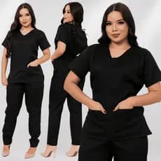 Conjunto Pijama Cirurgico Feminino Hospitalar Nao Amassa Blusa E Calça Unissex Confortavel Liso