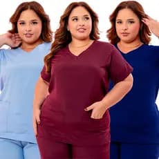 Bata Plus Size Feminino Masculino Scrub Cirurgico Com Elastano Blusa Avulsa Para Enfermagem Clinica