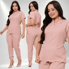 Conjunto Pijama Cirurgico Feminino Hospitalar Gabardine Poliester Não Amassa Para Estetica Clinica