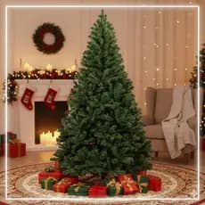 Árvore de Natal Cheia Luxo Verde 2,10m – 950 a 1150 Galhos com Base de Ferro