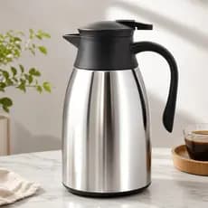 Garrafa Térmica 1 Litro Aço Inox Com Ampola De Vidro Mesa Cozinha Conserva Quente