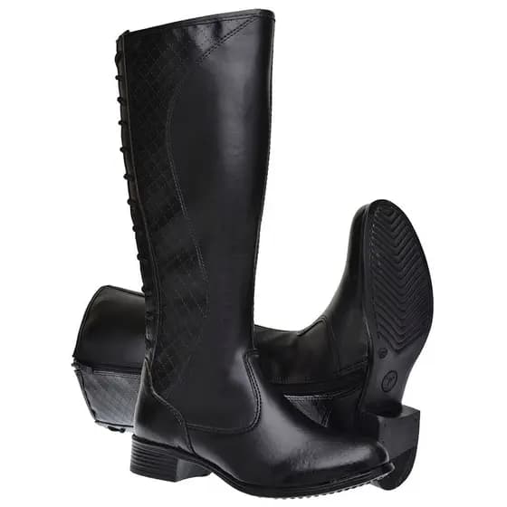 Bota Montaria Cano Alto Sem Salto Feminina Em Couro Envio Imediato