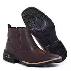 Botina Texana Masculina Bota Chelsea Country Confortável Em Couro Eco