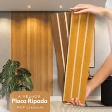 Kit 5, 10, 20 Revestimentos Ripados Placa Painel decorativo MDF 45x11 cm