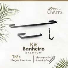 Kit 3  Suporte  Acessórios para Banheiro Porta  Toalha De Banho Toalha De Rosto  E Gancho Multi Uso