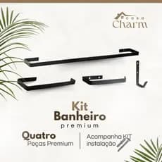 Kit para Banheiro Porta Toalha De Banho Toalha De Rosto Porta Papel Higiênico E Gancho MultiUso