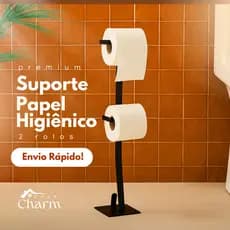 Suporte Porta Papel Higiênico De Chão 2 Rolos