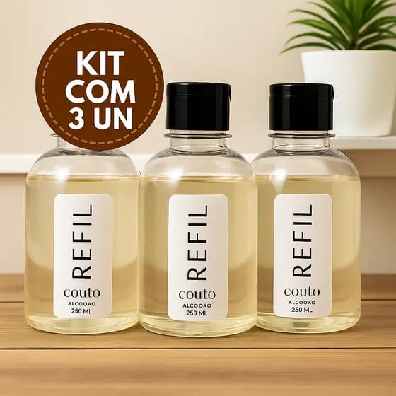 Kit 3 Unidades Refil Aromatizador de Ambiente Difusor Cheirinho Para Casa Varetas 250 ml
