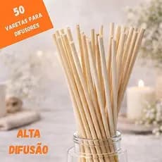 Kit Varetas Para Difusor Madeira Natural Fina  Ambiente Aromatizadora 50 unidades 20 Cm 6 mm